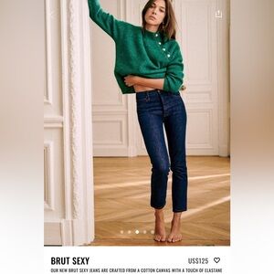 Sézane brut sexy cotton canvas ankle length jeans size 27